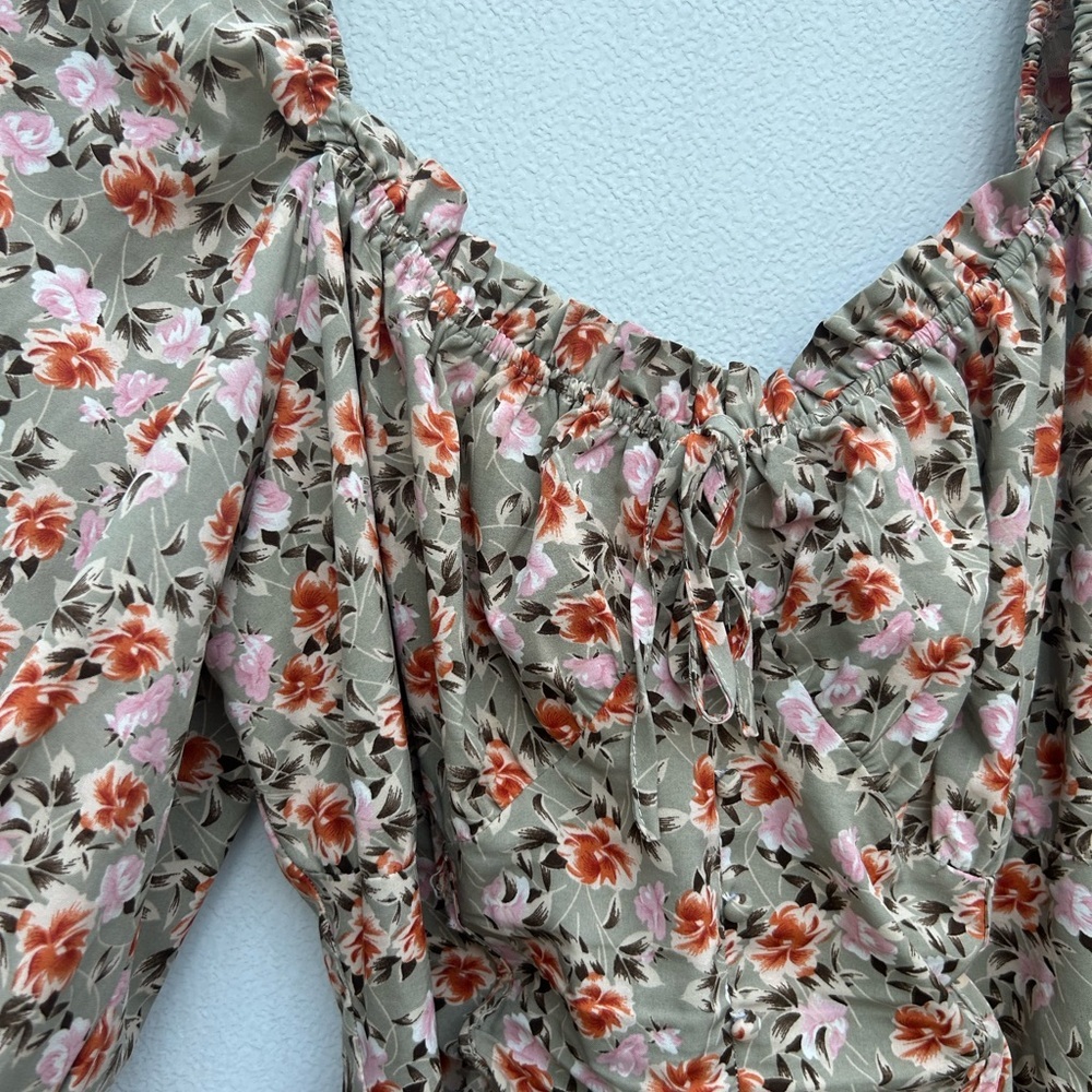 Missguided floral maxi dress 12 multi cottage core prairie coquette milk maid - Picture 4 of 14